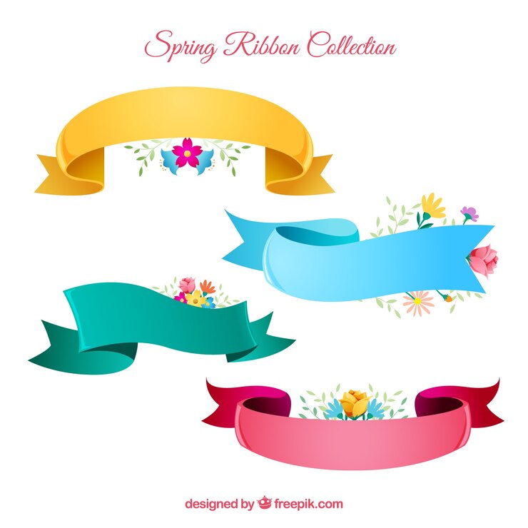 Gratis Vector lentelint in vier kleuren
