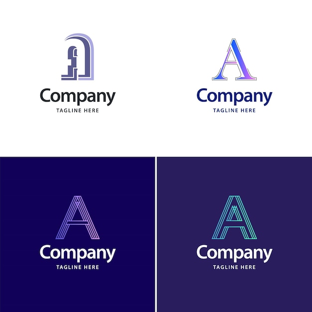 Gratis vector letter a big logo pack design creative modern logo's ontwerp voor uw bedrijf vector merknaam illustratie