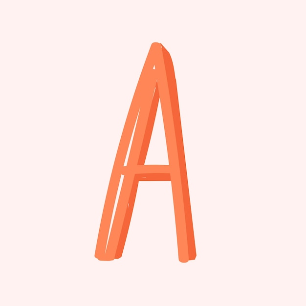 Letter A doodle typografie lettertype vector