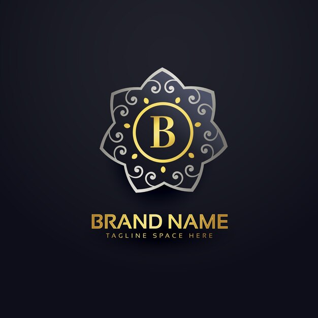 letter B logo-ontwerp met bloemen element