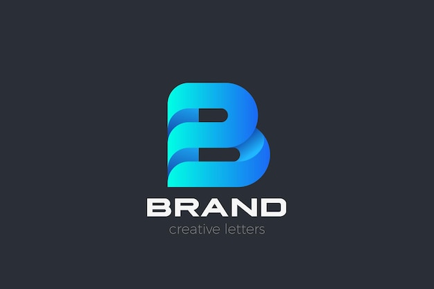 Gratis vector letter b-logo. zakelijke bedrijfstechnologie