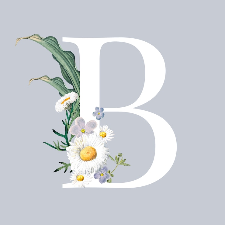 Gratis Vector letter b met bloemen