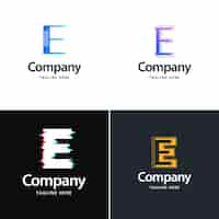 Gratis vector letter e big logo pack design creative modern logo's ontwerp voor uw bedrijf vector merknaam illustratie