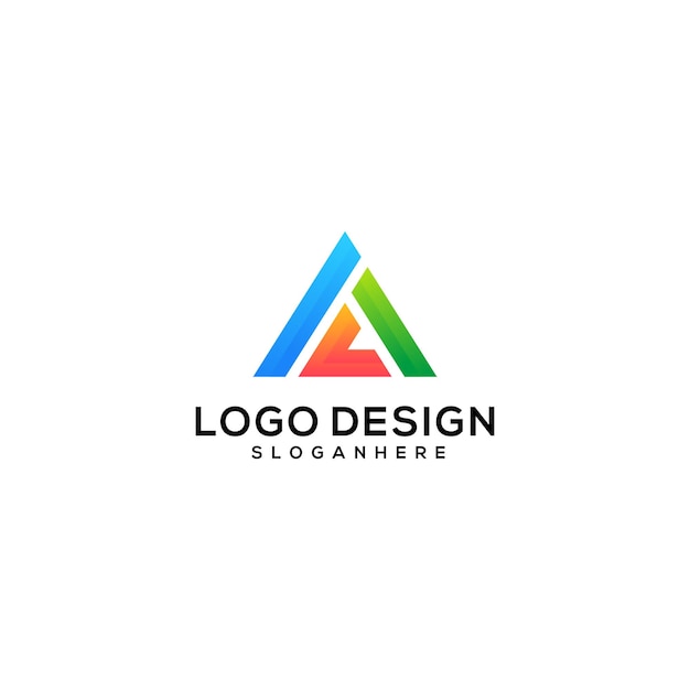 letter een gradatie logo-ontwerp