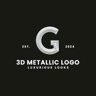 Letter g 3d monochroom concept logo royale en klassieke branding