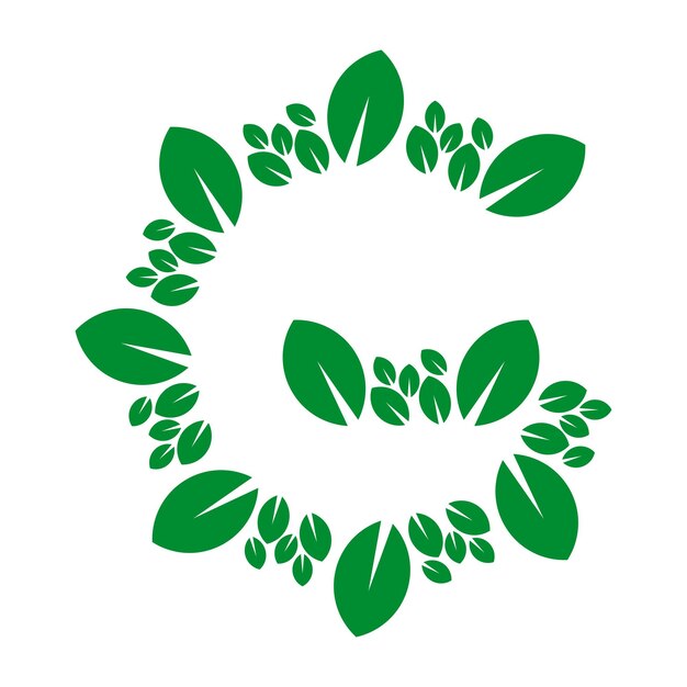Letter g blad pictogram logo ontwerp