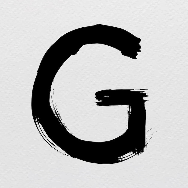 Letter g grunge hand belettering typografie vector