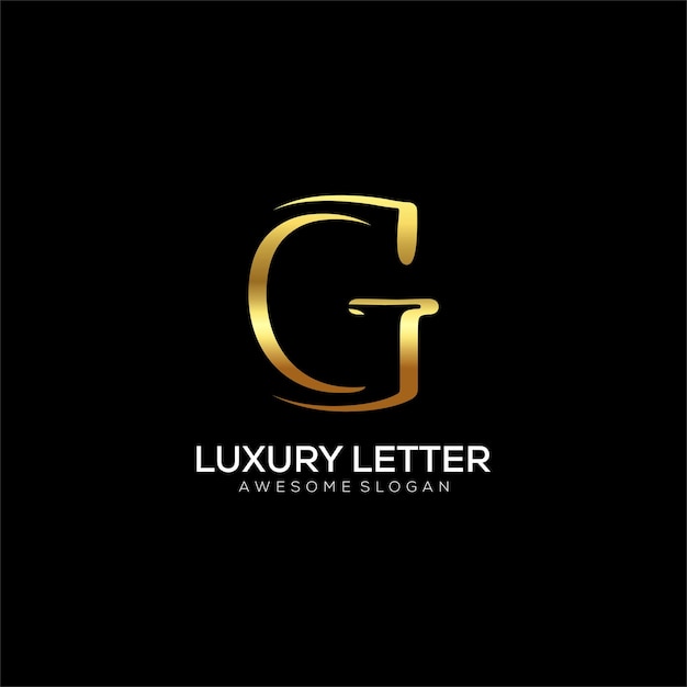 Letter g-logo met luxe kleurontwerp