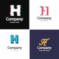 Gratis vector letter h big logo pack design creative modern logo's ontwerp voor uw bedrijf vector merknaam illustratie