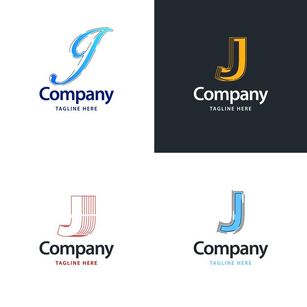 Letter J Big Logo Pack Design Creative Modern logo's ontwerp voor uw bedrijf