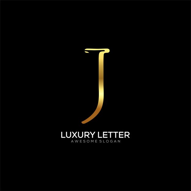 Letter J-logo met luxe kleurontwerp