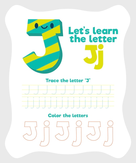 Letter J-werkbladsjabloon