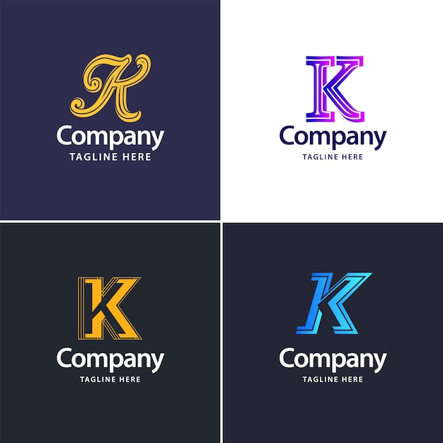 Gratis vector letter k big logo pack design creative modern logo's ontwerp voor uw bedrijf