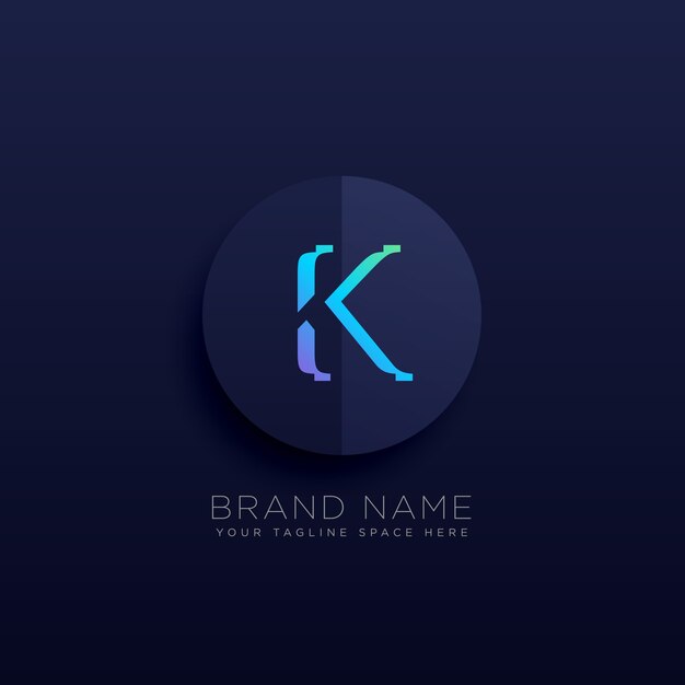 Letter K donkere logo concept stijl