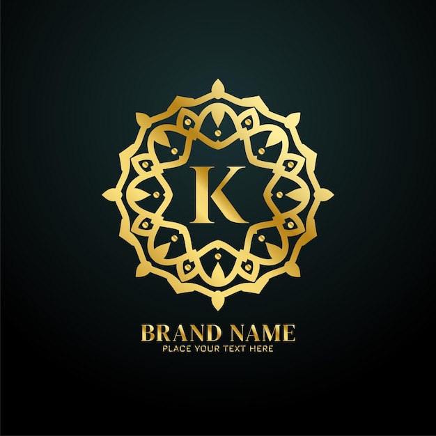 Gratis vector letter k luxe merk logo concept ontwerp vector