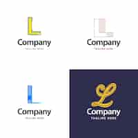 Gratis vector letter l big logo pack design creative modern logo's ontwerp voor uw bedrijf vector merknaam illustratie