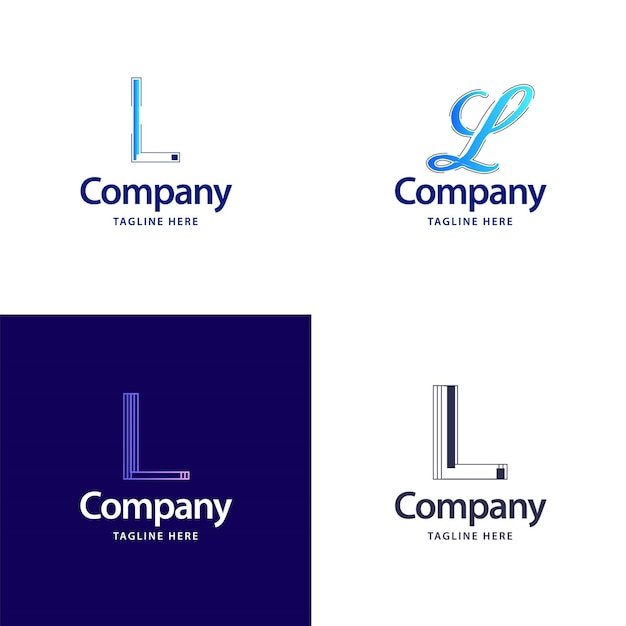 Letter l big logo pack design creative modern logo's ontwerp voor uw bedrijf vector merknaam illustratie