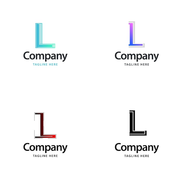 Gratis vector letter l big logo pack design creative modern logo's ontwerp voor uw bedrijf vector merknaam illustratie