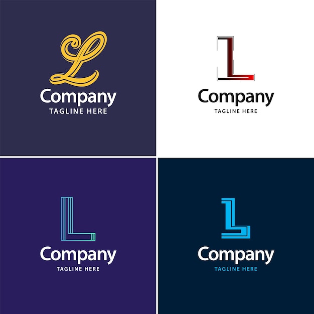 Gratis vector letter l big logo pack design creative modern logo's ontwerp voor uw bedrijf vector merknaam illustratie