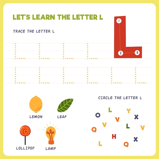 Letter l-werkblad voor kinderen