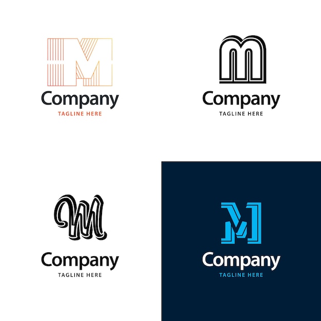 Letter m big logo pack design creative modern logo's ontwerp voor uw bedrijf