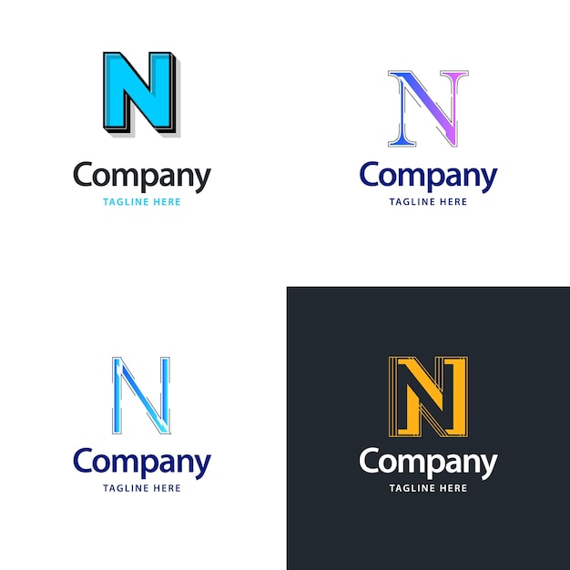 Gratis vector letter n big logo pack design creative modern logo's ontwerp voor uw bedrijf