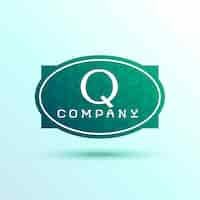 Gratis vector letter q label logo ontwerp voor uw merk