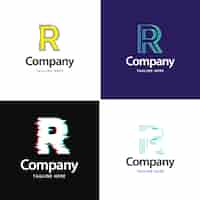 Gratis vector letter r big logo pack design creative modern logo's ontwerp voor uw bedrijf vector merknaam illustratie