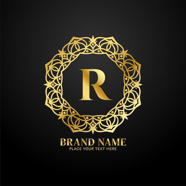 Gratis vector letter r luxe merk logo conceptontwerp