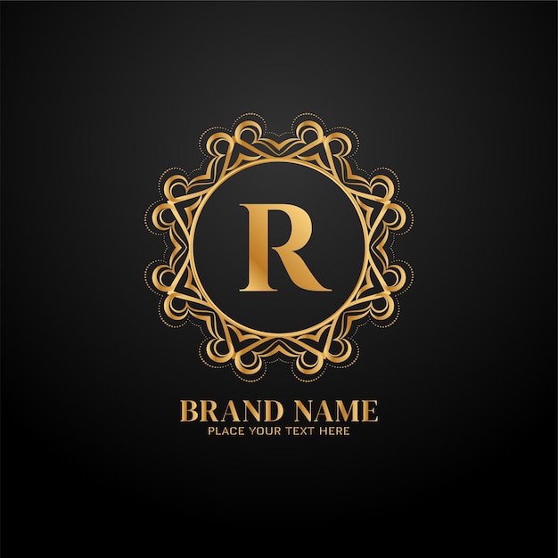 Gratis vector letter r luxe merklogo