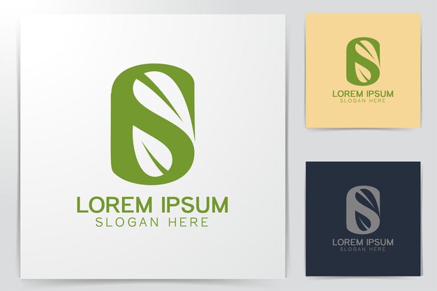 Letter S en blad logo ontwerpen inspiratie geïsoleerd op witte achtergrond