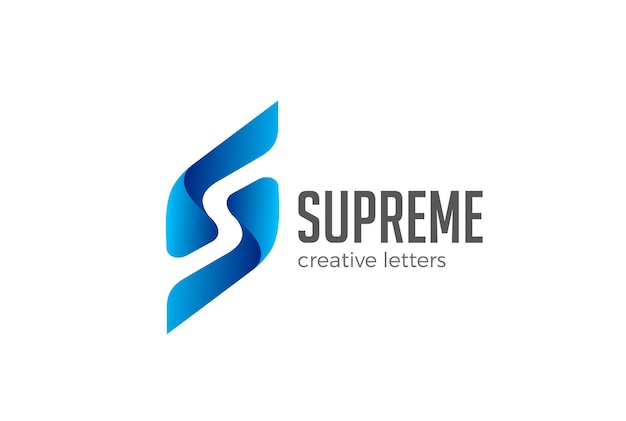 Gratis vector letter s-logo. negatieve ruimtestijl. logo bedrijfslogo.