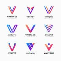 Gratis vector letter v logo collectie