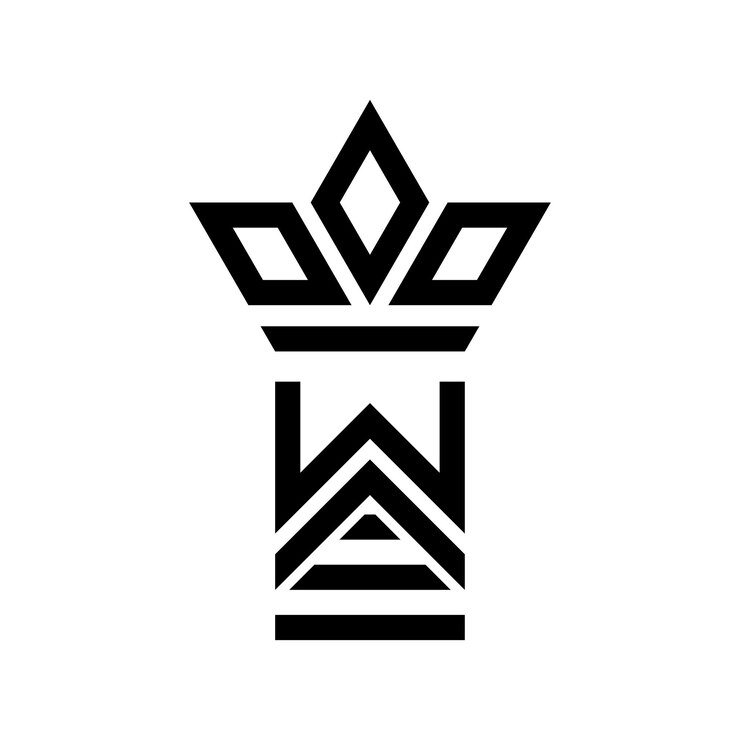 Gratis Vector letter wa kroon logo-ontwerp