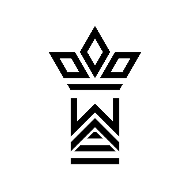 Letter wa kroon logo-ontwerp