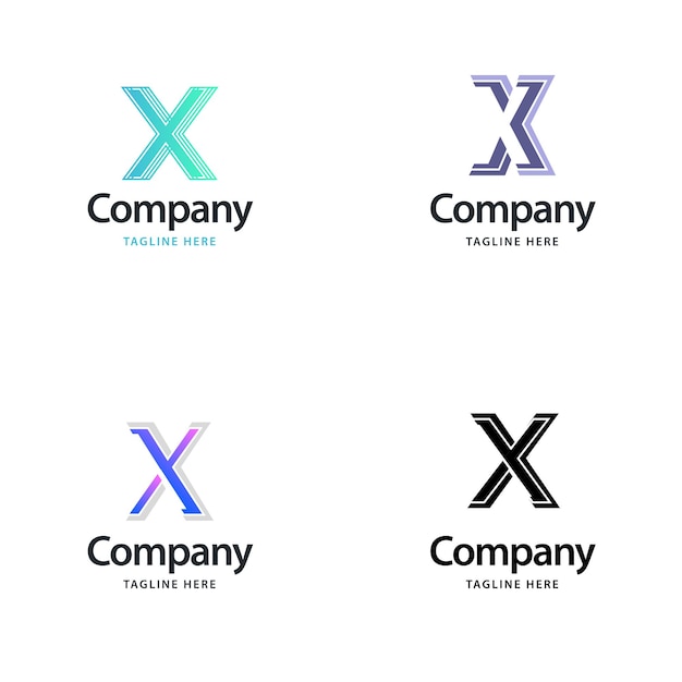 Letter x big logo pack design creative modern logo's ontwerp voor uw bedrijf vector merknaam illustratie