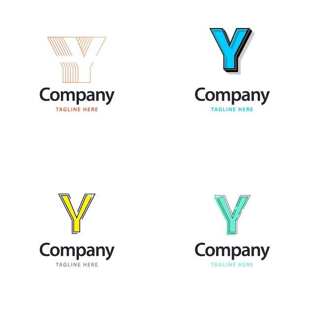 Letter y big logo pack design creative modern logo's ontwerp voor uw bedrijf vector merknaam illustratie