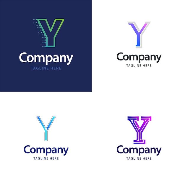 Gratis vector letter y big logo pack design creative modern logo's ontwerp voor uw bedrijf