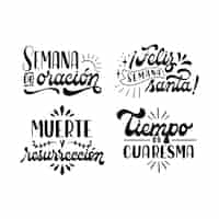 Gratis vector lettering semana santa sticker collectie