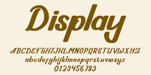 Lettertype alfabet weergeven