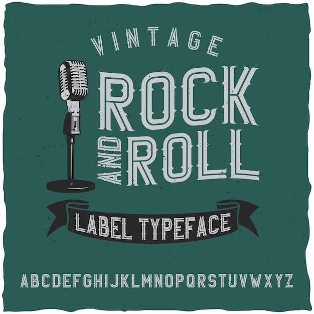 Gratis vector lettertype voor rock and roll-label