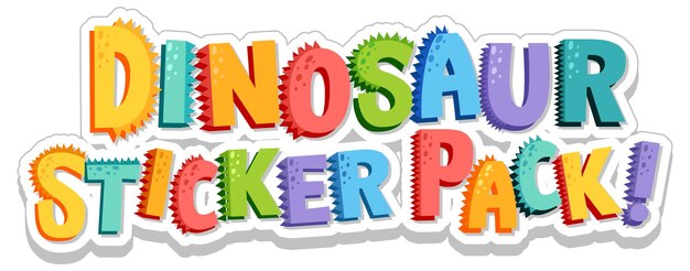 Lettertypeontwerp met Dinosaur Sticker Pack-woord