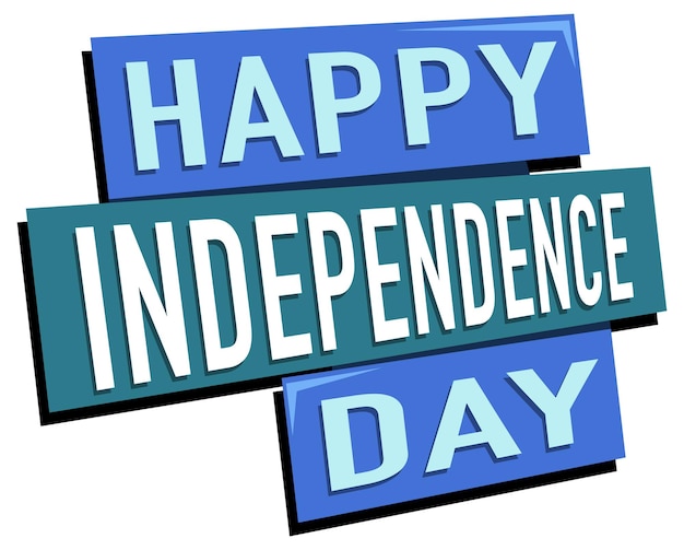 Gratis vector lettertypeontwerp met woord happy independence day