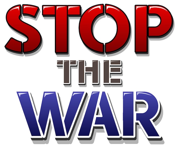 Lettertypeontwerp met woord stop de oorlog