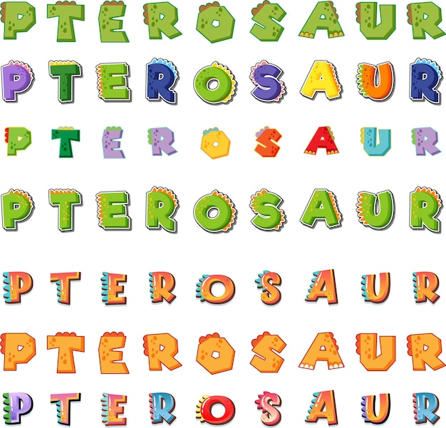 Lettertypeontwerp voor pterosauriër