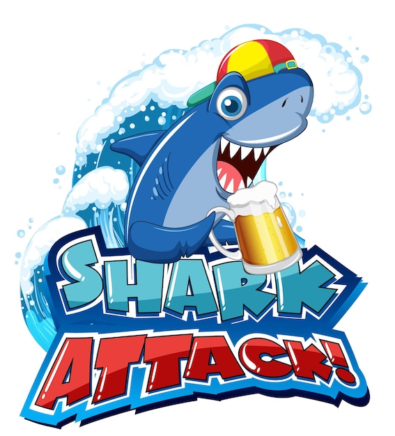 Lettertypeontwerp voor woorden shark attack