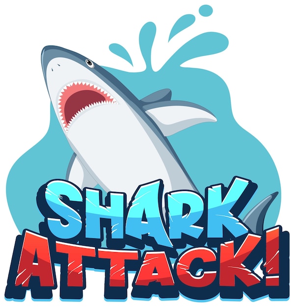 Lettertypeontwerp voor woorden shark attack