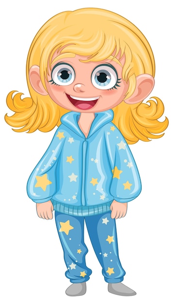 Gratis vector leuk cartoon personage in pyjama.