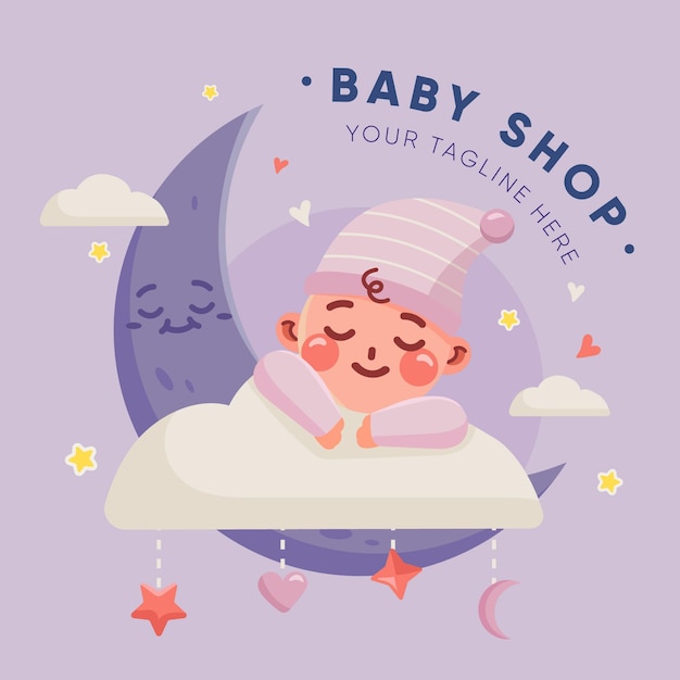 Gratis vector leuk gedetailleerd babylogo