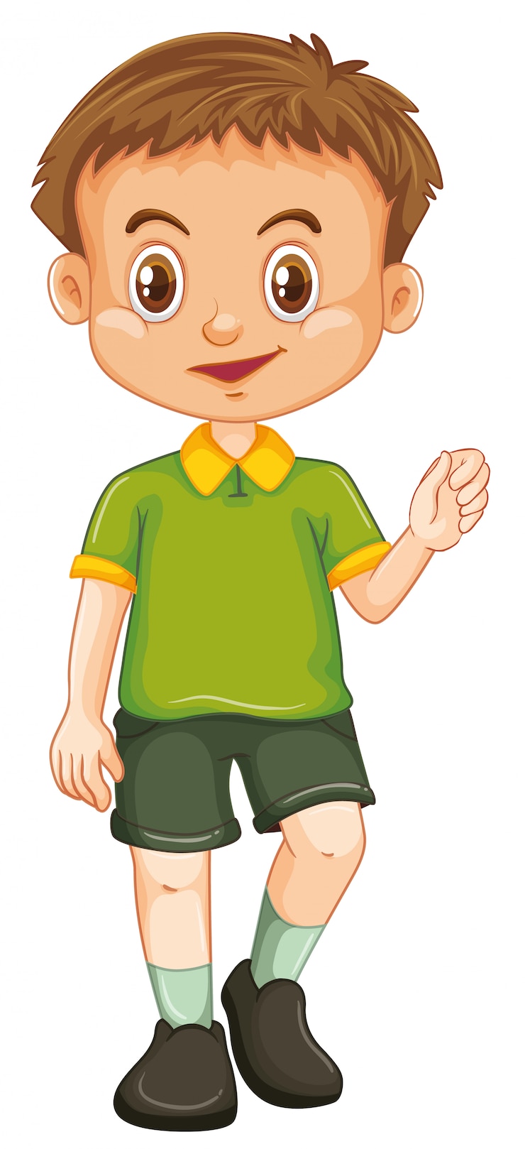 Gratis Vector leuk gelukkig glimlachend kind dat op wit wordt geïsoleerd
